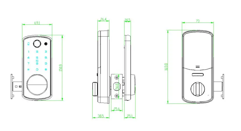 Электронный смарт замок «Tenon K7»