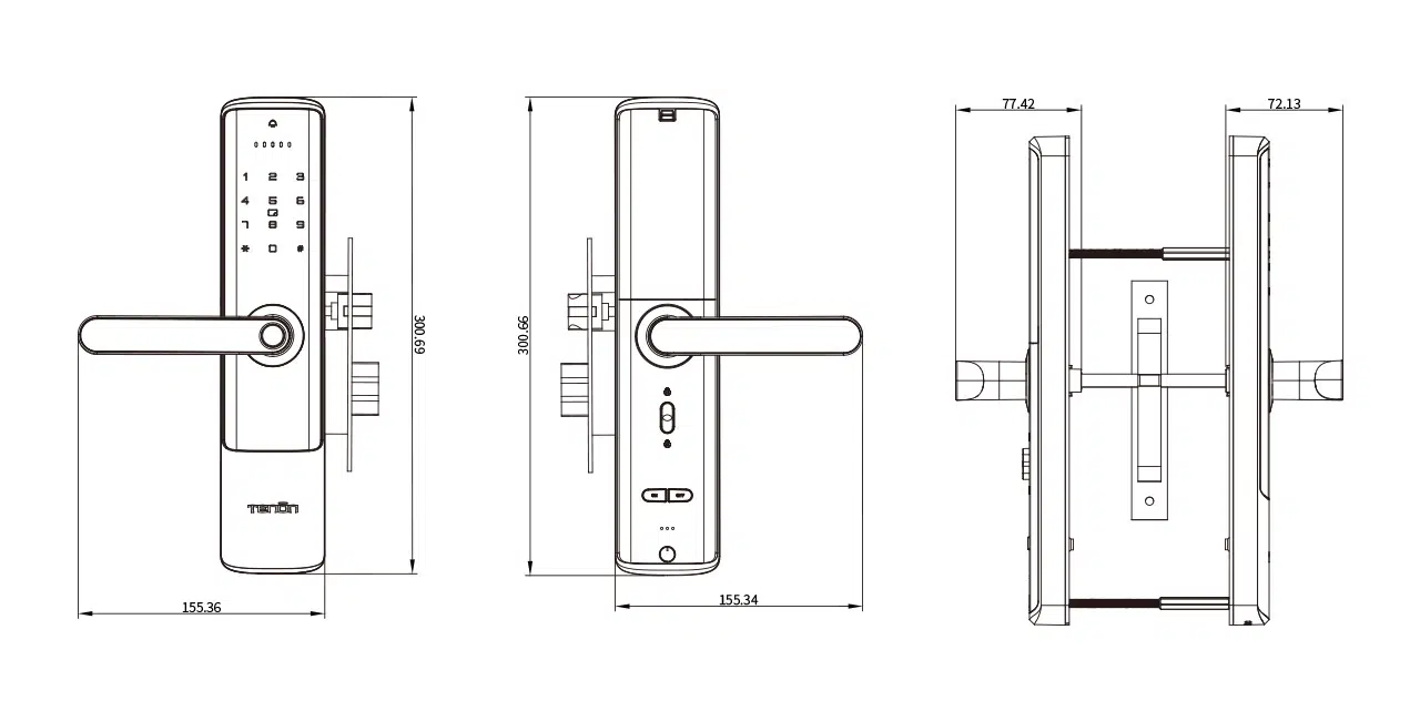 Электронный смарт замок «Tenon K6»